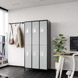 MIIIKO 2 Tier Metal Lockers 3-Wide, 72" x 36" x 16" Storage Locker Units with 6 Compartments, Large Employee Locker with Shelves, Lockable Doors and MIIIKO