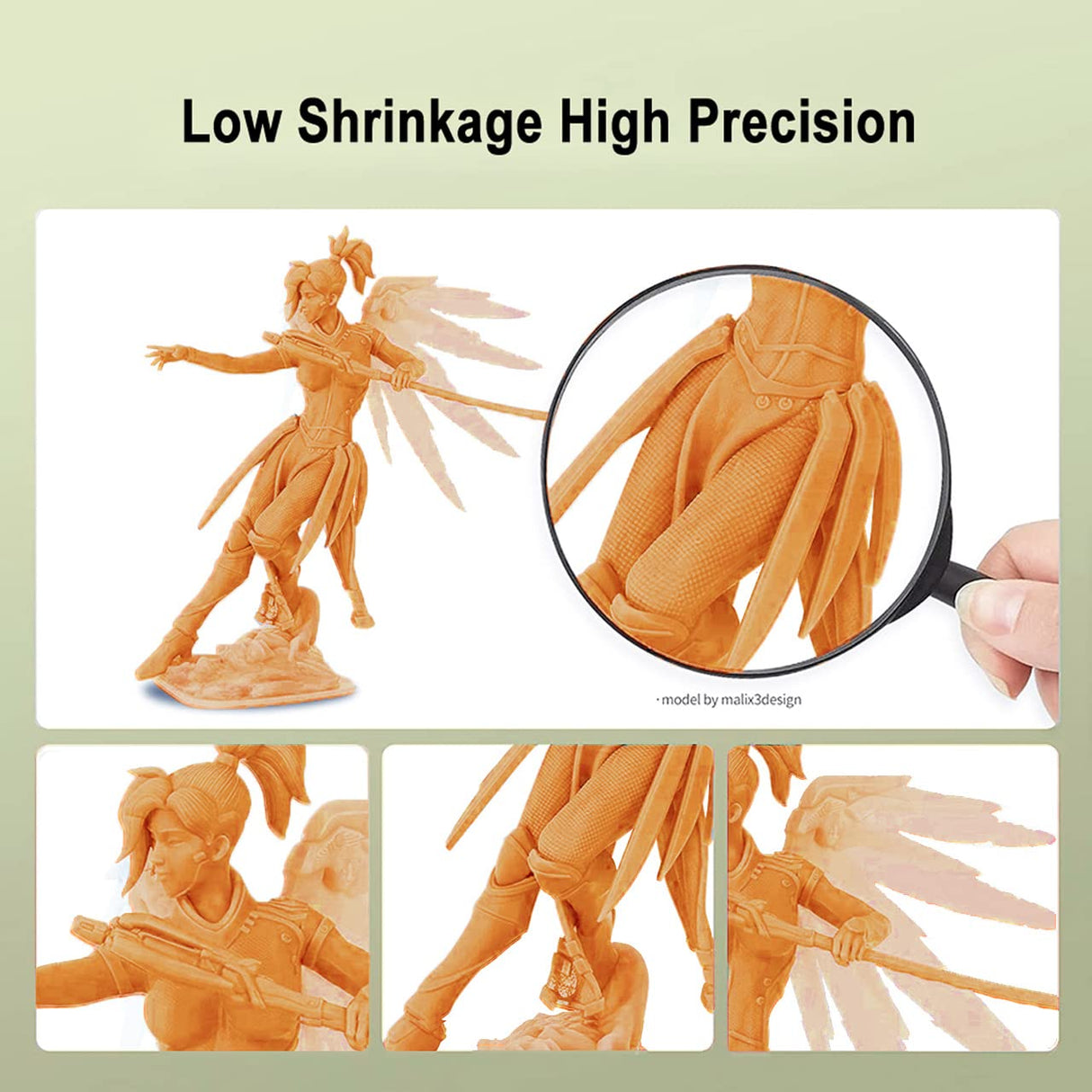 3D Printer Resin,Resin 3D Printer 1Kg with Low Odor,High Precision,Quick Curing 3D Resin for 4 8K DLP/LCD 3D Printing (Orange) ApexMaker