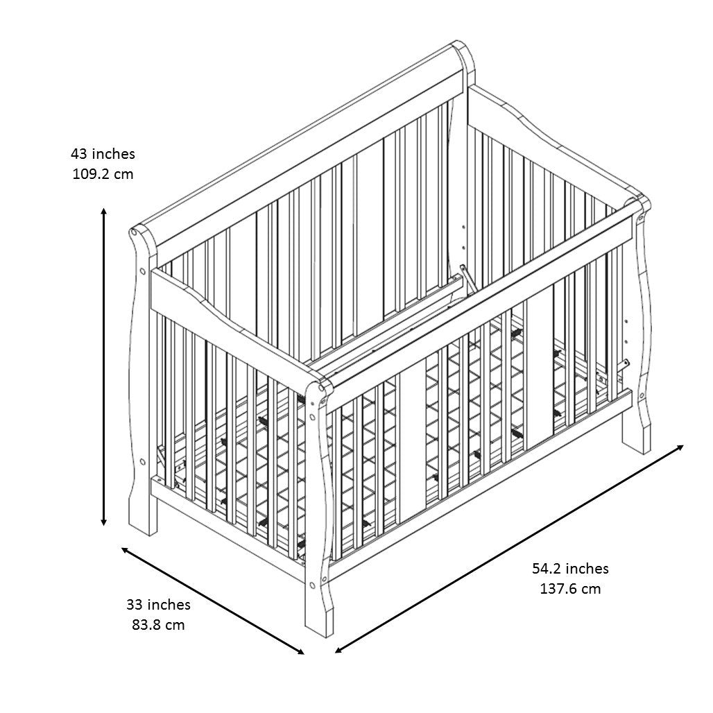 Storkcraft Tuscany 4-in-1 Convertible Crib (White) - Easily Converts to Toddler Bed, Day Bed or Full Bed, 3 Position Adjustable Height Mattress (Mattress Not Included)