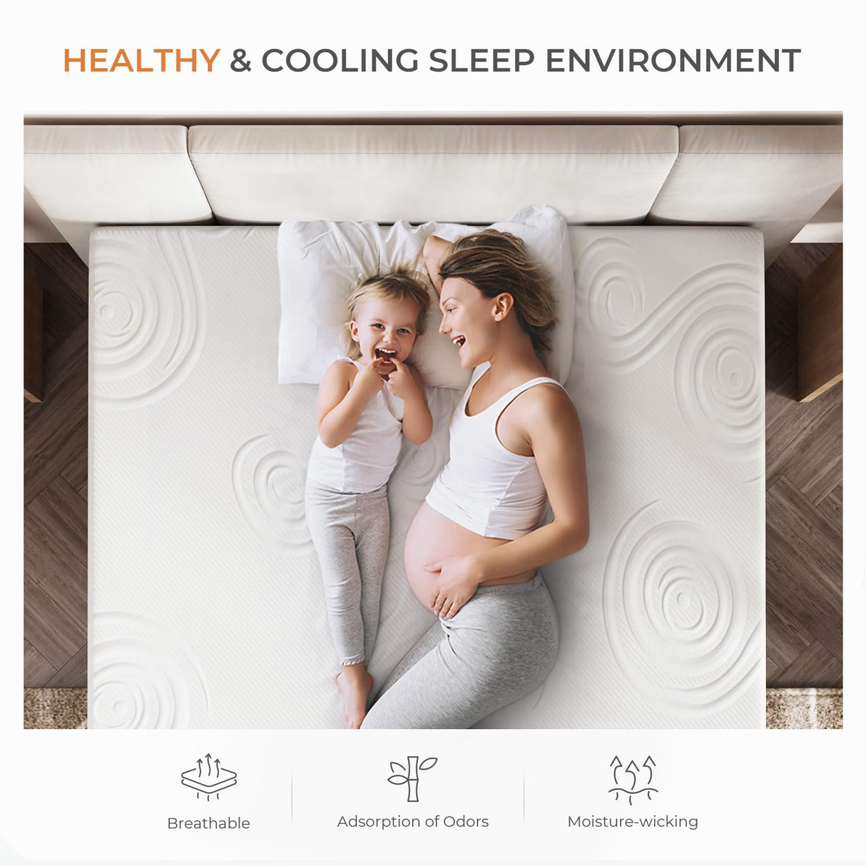 Sweetnight Queen Mattress, 12 Inch Cooling Gel Memory Foam Mattress for Comfy Sleep & Pressure Relief, Plush Foam Mattress with Motion Isolation, Mattress in a Box, Luna, Gray/White Sweetnight