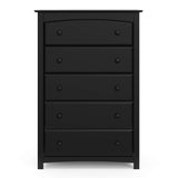 Storkcraft Kenton 5 Drawer Dresser (Black) – Dresser for Kids Bedroom, Nursery Dresser Organizer, Chest of Drawers for Bedroom with 5 Drawers, Universal Design for Children’s Bedroom STORKCRAFT