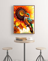 KINPLUB Hummingbird Diamond Painting Kits for Adults, 5D Bird Sunflower Diamond Art Kits for Beginners, DIY Full Round Drill Paint with Diamonds Dots Gem Art, Home Wall Decor 12 x 16 Inch KINPLUB