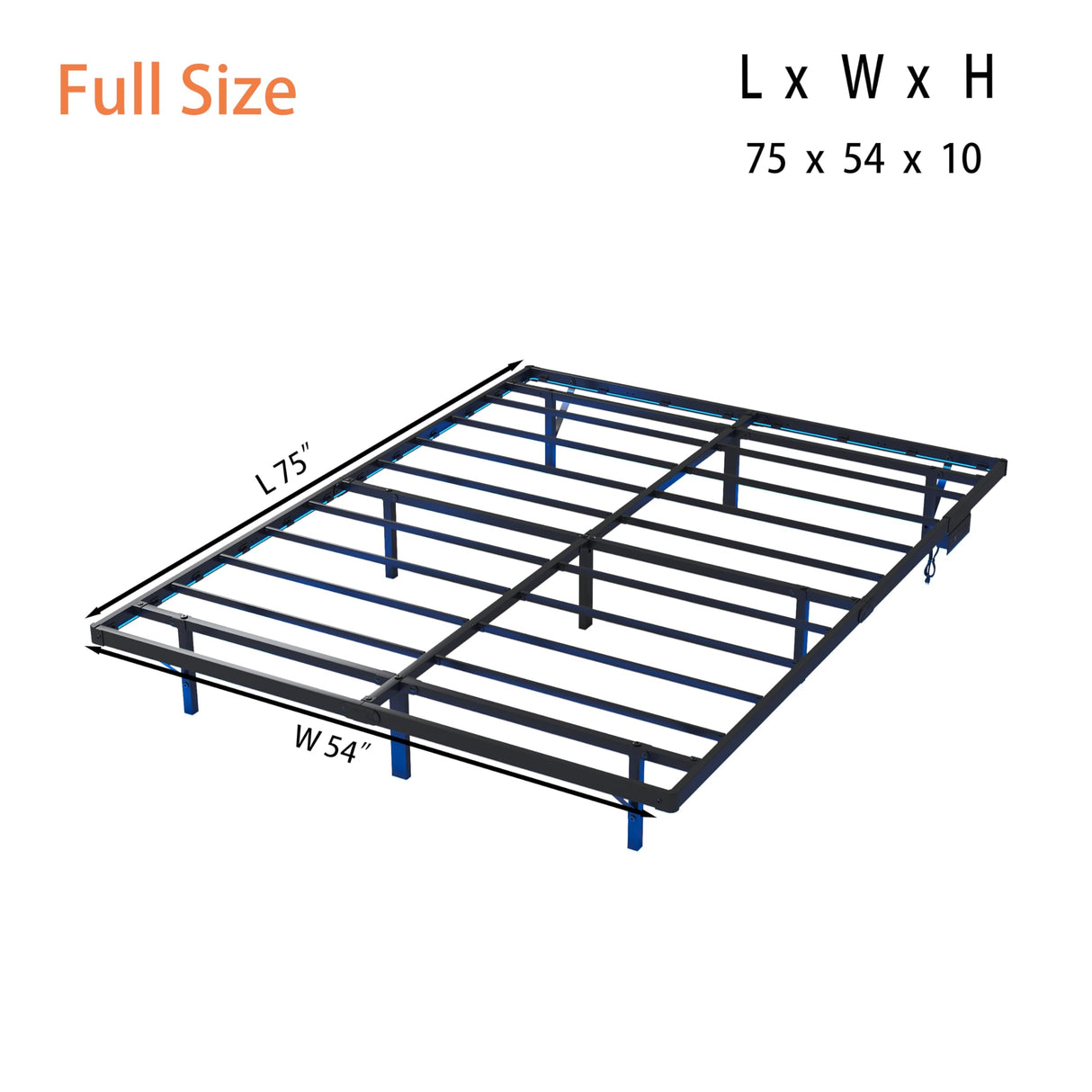 OSASET Floating Bed Frame Full with LED Lights, 10" Metal Platform Bed Frame with Heavy Duty Steel Slats, No Box Spring Needed, Noise-Free, Easy to Assemble OSASET