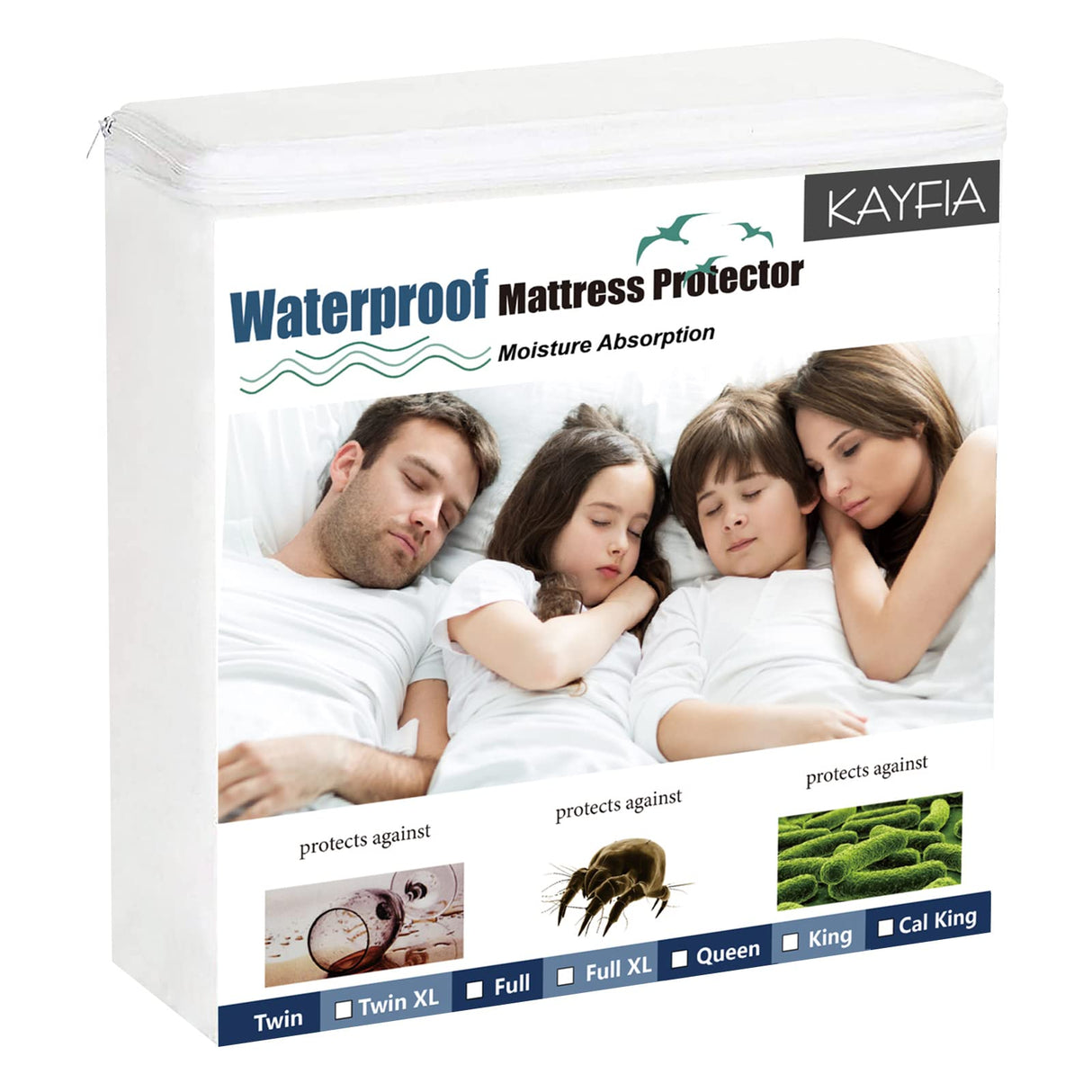 Mattress Protector King Waterproof Mattress Cover King Size Mattress Pad Cover Breathable Noiseless Deep Pocket Bed Cover for 6-18" Mattress Pad - Soft Washable Vinyl Free (King, 1 Pack) Kayfia