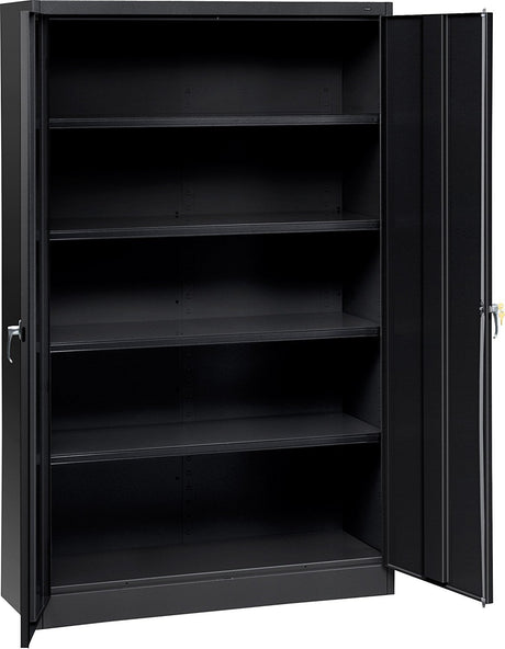 Tennsco J2478SUBK Assembled Jumbo Steel Storage Cabinet, 48w x 24d x 78h, Black Tennsco