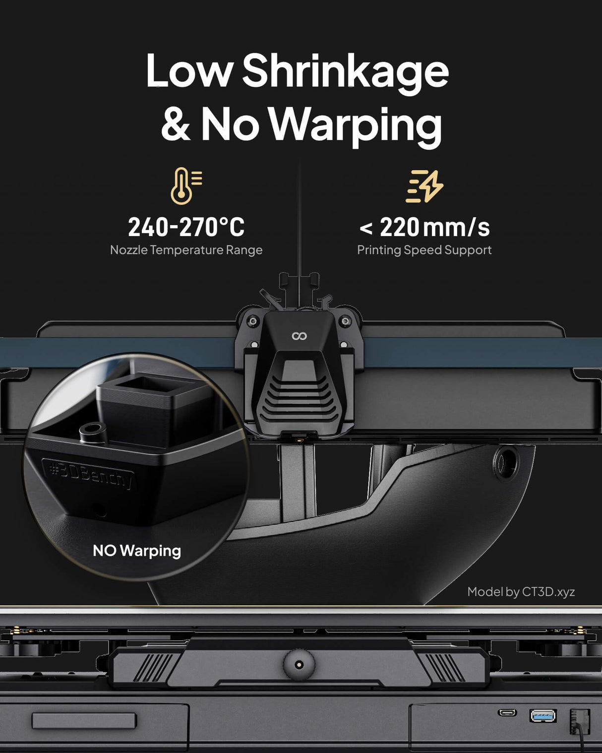 ELEGOO Carbon Fiber PETG Filament 1.75 mm Black 1KG, High Strength & Rigidity PETG-CF 3D Printing Filament, Abrasion Resistance for Functional Parts, 1KG(2.2lbs) Spool for Most FDM 3D Printers ELEGOO