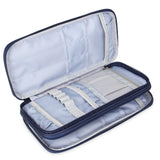 Teamoy Knitting Needles Case(up to 10-Inch), Travel Organizer Storage Bag for Circular and Straight Knitting Needles, Crochet Hooks and Knitting Accessories, Blue Cats-NO ACCESSORIES INCLUDED Teamoy