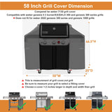 Ultima Durable Grill Cover for Weber Genesis 300 & Genesis II 300 Series Grills,Heavy Duty Waterproof Rip-Proof 58" BBQ Cover,Fade Resistant 7130 Gas Grill Cover with Straps for Weber 3 Burner Grill PasWith