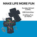 String Art Craft Kit Faith - Makes 12 - DIY Religous Crafts for Kids and Fun Home Activities (Kids Cross) Fun Express