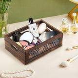 Hyuetrsa Rustic Countertop Nesting Basket with Handle Wooden Countertop Baskets Set for Countertop, Fruit, Veggies, Kitchen,Gift Basket Small Decorative Wood Wire Containers with Handle Set of 2 Hyuetrsa