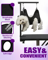 Breeze Touch Dog Grooming Arm - 35" Dog Grooming Table Arm with Clamp and Post, Loop Noose, No Sit Haunch Holder Grooming Restraint for Small & Medium Dogs Breeze Touch