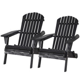 PayLessHere Outdoor Lounger Chairs Set of 2 All Weather Fire Pit Chairs Wooden Adirondack Chairs with Easy Assemble for Patio Garden Lawn Beach Fire Pit, Black PayLessHere