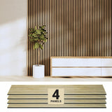 Wood Panels for Wall - Oak Acoustic Wall Panels - 4PK Wall Wood Panels - 94.49” x 12 - Soundproof Wall Panels for Decor - Acoustic Slat Wood Wall Panels for Interior Decoration of Walls (Oak) (Oak) ZETY HOME