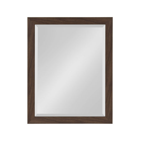 DesignOvation Beatrice Framed Decorative Rectangle Wall Mirror, 22 x 28, Walnut Brown, Farmhouse Rectangular Vanity Mirror for Use as Bathroom Mirror for Over Sink or Rustic Entryway Mirror DesignOvation