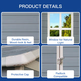 6x4 FT Resin Outdoor Storage Shed with Floor,All-Weather Outdoor Shed with Lockable Door,Window & Sloped Roof,Plastic Outside Tool Storage for Garden,Backyard,Patio,Lawn,Gray IMagacFun
