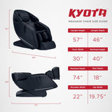 Kyota M380 Genki Massage Chair, Black, Modern Style, Zero-Gravity Recliner, Shiatsu Massage, Voice Controlled, Chromotherapy Lights, 50 x 30 x 40 inches, 200 lbs Weight Capacity Kyota