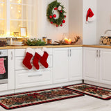 Drydiet 3 Pcs Christmas Kitchen Rugs Non Slip Winter Floor Mat for Kitchen Floor Hallway Laundry Sink and Bathroom, 20"x32" 20"x47", 20"x59"(Pinecone) Drydiet