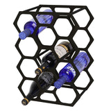 AT-VALY Countertop Wine Rack,Durable and Sturdy Freestanding 14 Bottle Wine Holder for Home Decor, Bar,Cabinet,Pantry (Black) AT-VALY