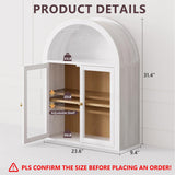 NEWOWNDS Arched Wall Cabinet,Glass Display Wall Mounted Cabinet with Tempered Glass Doors, Floating Cabinet with Adjustable Shelves for Bathroom,Living Room, Kitchen NEWOWNDS