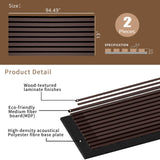 KVENI Acoustic Wood Slat Wall Panels - Modern Wood Panels for Wall, 3D Fluted Sound Absorbing Panel with Wood Finish, Noise Cancelling & Absorbing Wooden Panels, 94.49” x 13” Each, 0.82” Depth (2Pcs) KVENI