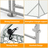 Large Metal Chicken Coop, 9.8 x 13.1x 6.5Ft Walk-in Poultry Cage, Hen House with Reinforcement & Waterproof Cover Chicken Coop Run with Double Lockable Doors for Outdoor MegaChoice