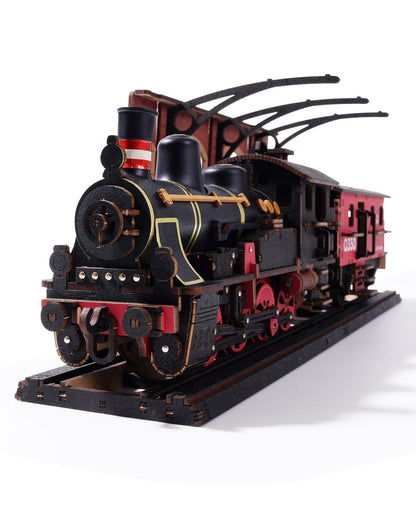 ROBOTIME 3D Puzzles for Adults Wooden Puzzle DIY Model Steampunk Train Kit to Build Wood Craft Kit Toy Hobby Gift Home Decor (Steam Journey) - WoodArtSupply