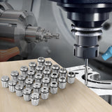 VEVOR 25 pcs ER32 Spring Collet Set 0.0006"/15 μm TIR Lathe Chuck Tool with 25 Labeled Storage Boxesfor CNC Engraving Machine Milling Lathe Tool Drill Press VEVOR