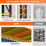 3000LBS Heavy Duty Shelving Units, 4 Tier Adjustable Metal Utility Shelf, 78.7"H Garage Storage Shelves Organization Rack for Industrial, Warehouse, Basement (Yellow & Black, 19.7"D×41.3"W×78.7"H) SGFHNV