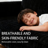 HDDFER 104" Boneless Couch Cloud - Inspired Modular Sectional Boneless Sofa for Living Room: L-Shaped Deep Seat,4 seat No Assembly,Black HDDFER