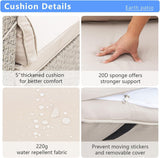 7-Piece Patio Furniture Set, Outdoor Wicker Conversation Set Sectional Sofa with Waterproof Thick Cushions and Coffee Table, Grey Earth patio