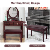Giantex Piano Bench W/Padded Cushion and Music Storage, Comfortable Double Duet Seat, Wooden Legs, Perfect for Professional Or Home Use PU Leather Giantex