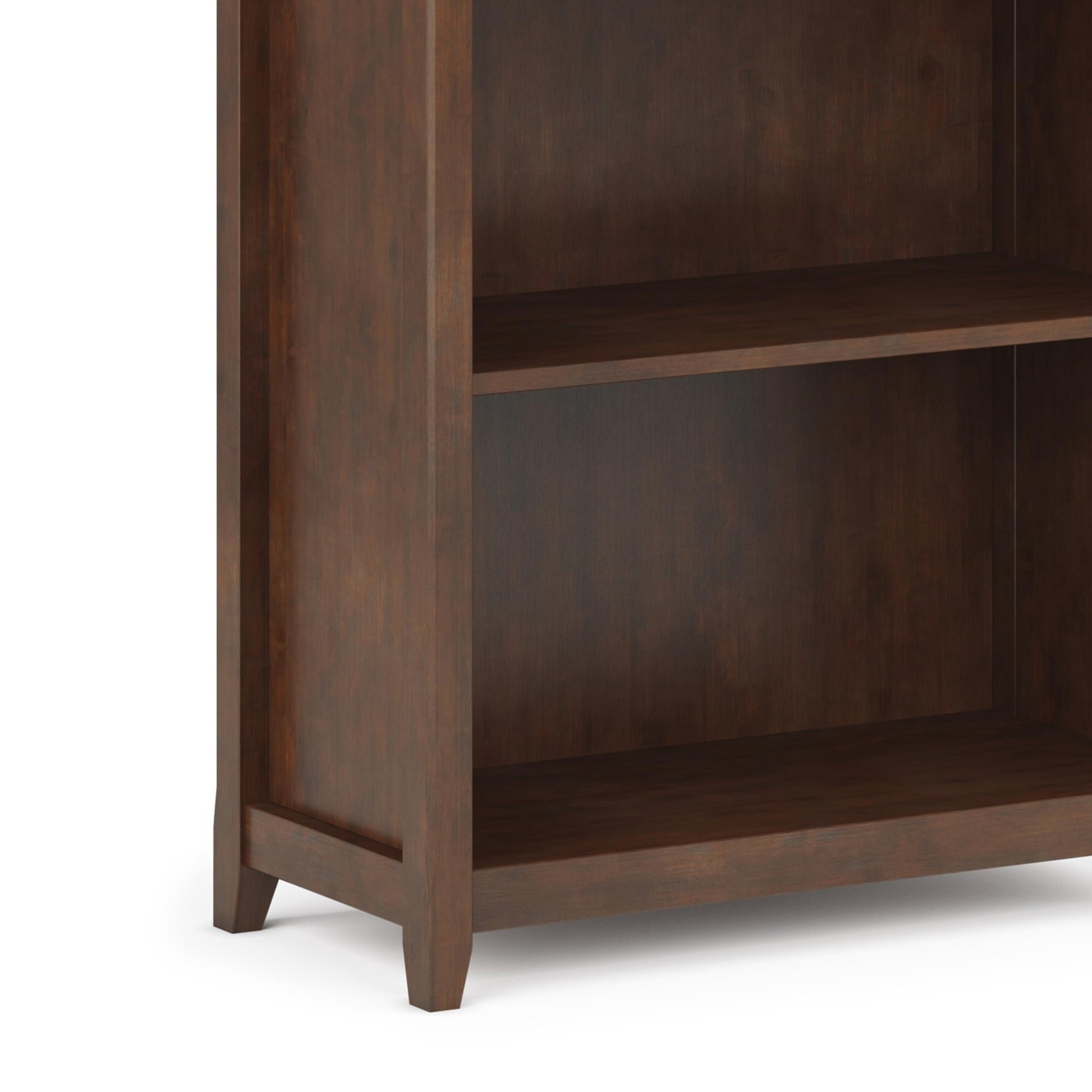 SIMPLIHOME Amherst SOLID WOOD 30 Inch Transitional 5 Shelf Bookcase in Russet Brown, For the Living Room, Study Room and Office - WoodArtSupply