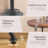 FUBIRUO Dia 19.7" Round Pub Table Height Adjustable with 360 Swivel Solid Wood Tabletop for Dining Bistro Cafe Home Bar, Rustic Brown FUBIRUO