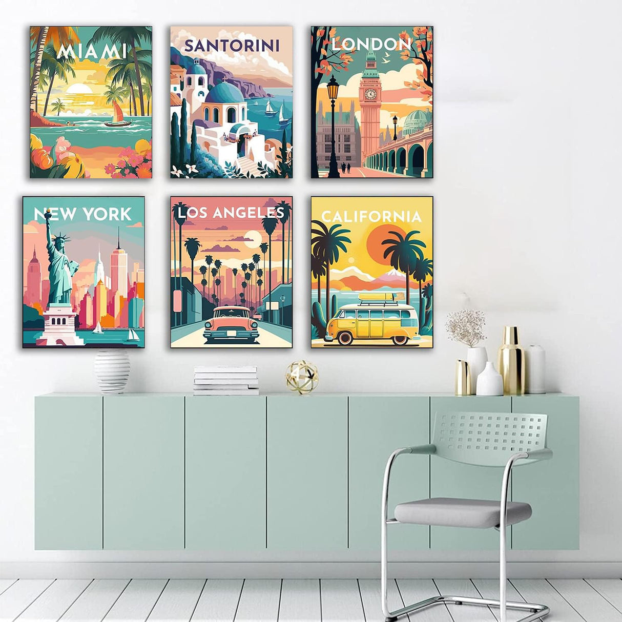 ARPADAMO 6 Pack Diamond Art Kits for Adults,5D City Travel Diamond Painting DIY Diamond Art Landscape Diamond Painting Art Kit for Adult,Round Full Drill Diamonds,Diamond Kit for Home Decor-12x16inch ARPADAMO