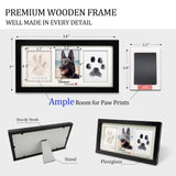 MYPAWLETS Paw Print Frame Kit,Dog/Cat Paw Print Kit,Soft Pawprint Clay&Clean Touch Ink Pad,Pet Paw Print Impression Kit with Customization Tool,Wooden Pet Memorial Frame,DIY Dog Lover Gifts-Black MYPAWLETS
