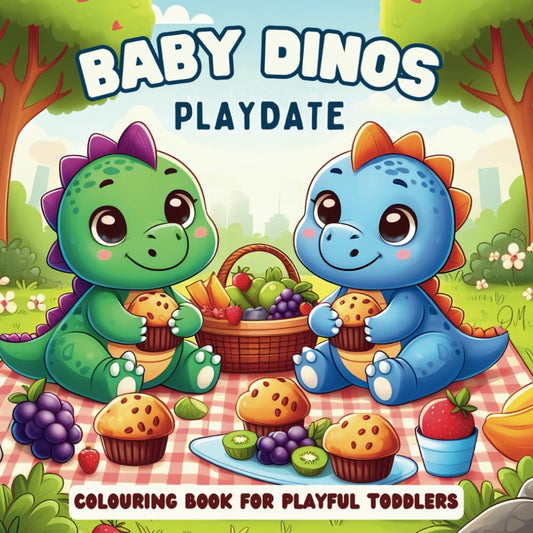 Baby Dinos Playdate - Colouring book for playful toddlers: Ideal for birthdays, holidays, or just because!