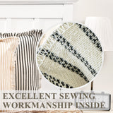 ZWJD Throw Christmas Pillow Covers 18x18 Set of 2 Striped Pillow Covers with Fringe Chic Cotton Decorative Pillows Square Cushion Covers for Sofa Couch Bed Living Room Farmhouse Decor ZWJD