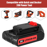 2Pack 20 Volt 3800mAh Replacement for Black and Decker 20V Battery Lithium MAX LBXR20 LB20 LBX20 Bonacell