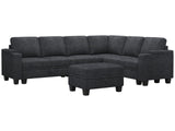 Belffin Chenille Modular Sectional Sofa Convertible L Shaped Corner Couches for Living Room with Storage Armrest with Cup Holder Dark Grey Couch Belffin