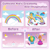 SOOVSY 200 Sheets Princesses & Unicorns Foil Art Fun Kit for Kids, Foil Art Craft DIY Creative Activity Gift Travel Toys for 4 5 6 7 8 9 Years Old Kids Girls Boys(Unicorns & Princesses) SOOVSY
