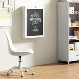 JAXPETY Wall Mounted Fold Out Desk with Storage Shelves Convertible Floating Desk Space Saving Wall Mount Table with Blackboard, White JAXPETY