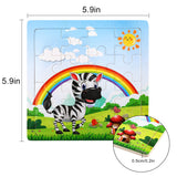 SANNIX 12 Pack Wooden Jigsaw Puzzles for Toddlers 3 4 5 Years Old, Party Favors Animals Jigsaw for Kids, Transportation Educational Puzzles Travel Toy with 12 Organize Bags SANNIX