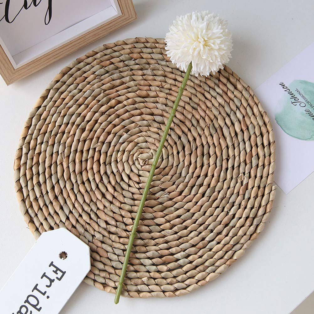Artificial Flowers Chrysanthemum Ball Flowers Bouquet 10pcs Present for Important People Glorious Moral for Home Office Coffee House Parties and Wedding(Milk White) HoYuanFlo
