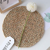 Artificial Flowers Chrysanthemum Ball Flowers Bouquet 10pcs Present for Important People Glorious Moral for Home Office Coffee House Parties and Wedding(Milk White) HoYuanFlo
