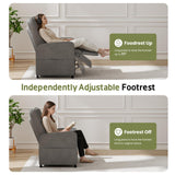 Lamtor Power Lift Recliner Chair - Cat Scratch Proof Electric Recliner for Small Spaces, Pet-Friendly Plush Fleece, Remote-Control Lift Chair with Side Pockets and Footrest, Grey Lamtor