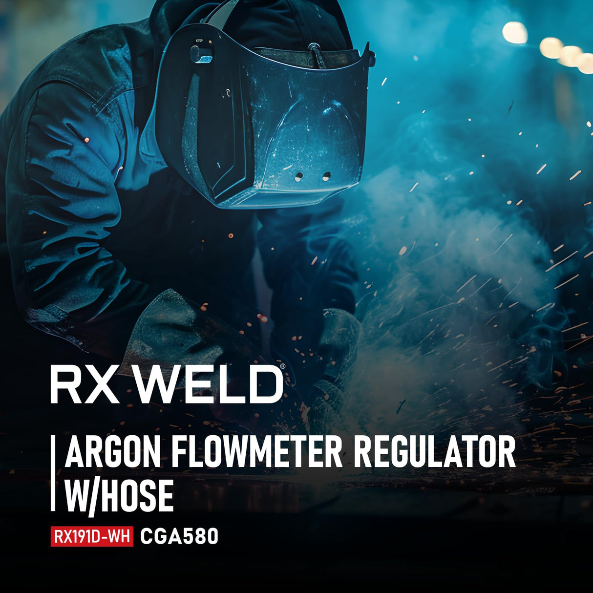 RX WELD Argon Regulator Flowmeter Gas Gauge for Mig Tig Weld with Gas Welding Hose RX WELD