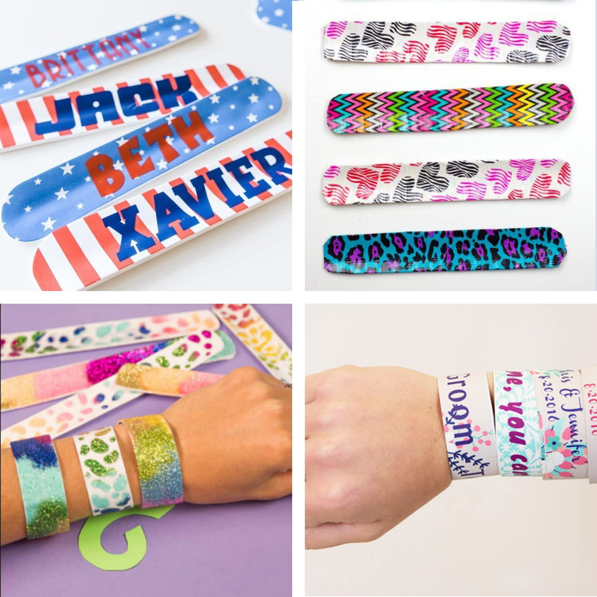 HappyHapi 42 Pack Slap Bracelets White, 8.7 x 1.2 Inch DIY Slap Bands Party Favors for Birthday,Halloween,Christmas, Blank Soft Wristband School Craft Projects, DIY Painting, Corsage, Vinyl Wrapping HappyHapi