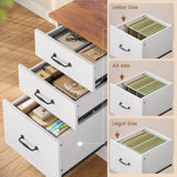 SEDETA L Shaped Desk, Farmhouse Desk with Drawers and Storage Shelves, Executive Home Office Desk with Power Outlet, File Cabinet Storage, Wood Corner Computer Desk, White SEDETA