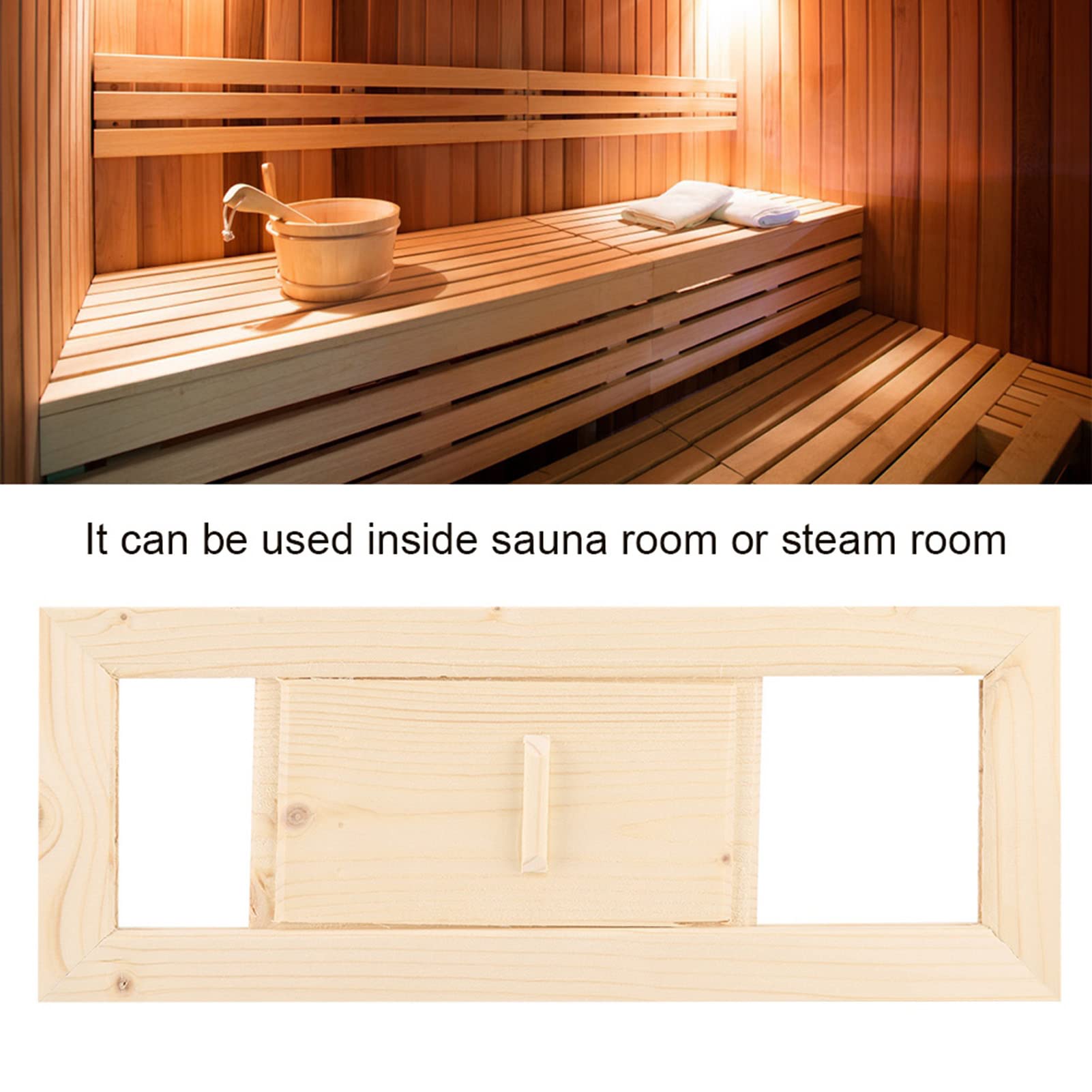 Air Vent Rectangle Wood Grille Sauna Room Accessory Swimming Pool Sauna Equipment Sauna Room Blinds Dry for Steam Room for Rectangular Sauna Home Sauna Accessories - WoodArtSupply