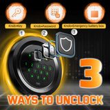 6-10 Gun Safe for Rifle and Pistols,Dual Alarm & Mute Mode Gun Cabinet with Removable Gun Racks,Fingerprint Gun Safes for Shotguns with Multi-Function Panel and Pistol Bags. Lnoauys